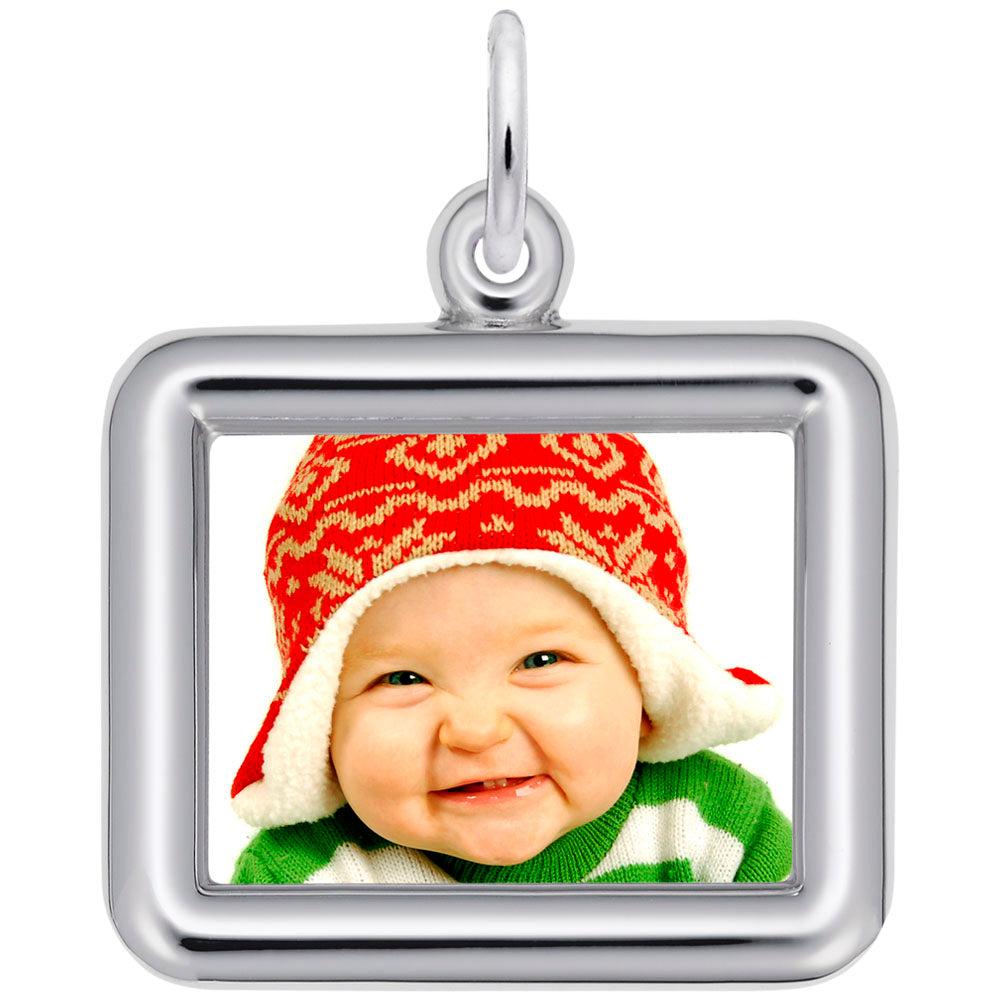 Custom Horizontal Round Corner Rectangle Photo Art Charm 8617