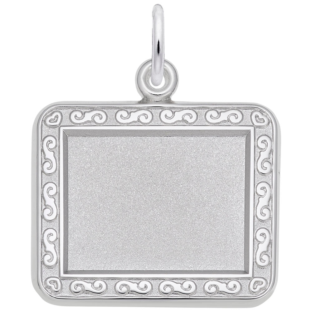 Personalized Horizontal Rectangle Scroll Photo Art Charm - Customizable 8618