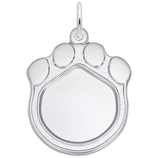 Paw Print Photo Art Charm - Customizable Pet Memory Keepsake 8620