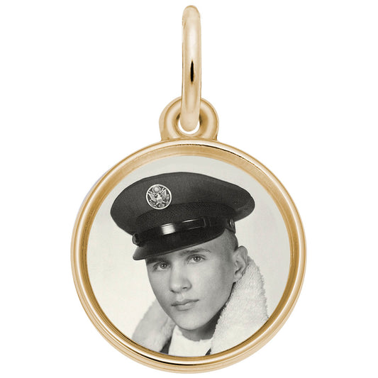 Custom Circle Photo Art Charm - Personalized Keepsake Jewelry 8621