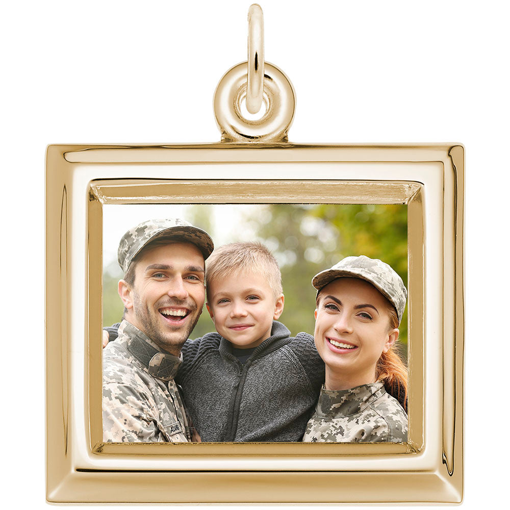 Personalized Large Horizontal Rectangle Photo Art Charm - Customizable 8624