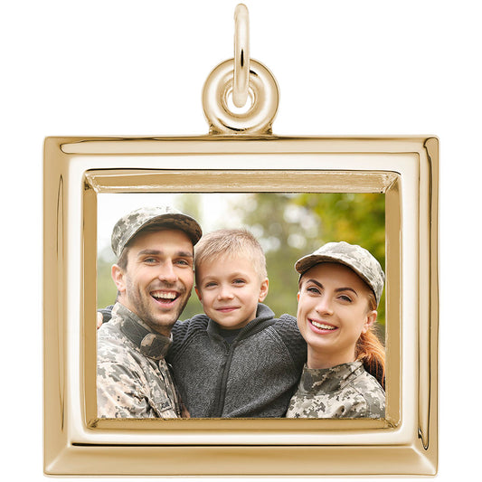 Personalized Large Horizontal Rectangle Photo Art Charm - Customizable 8624