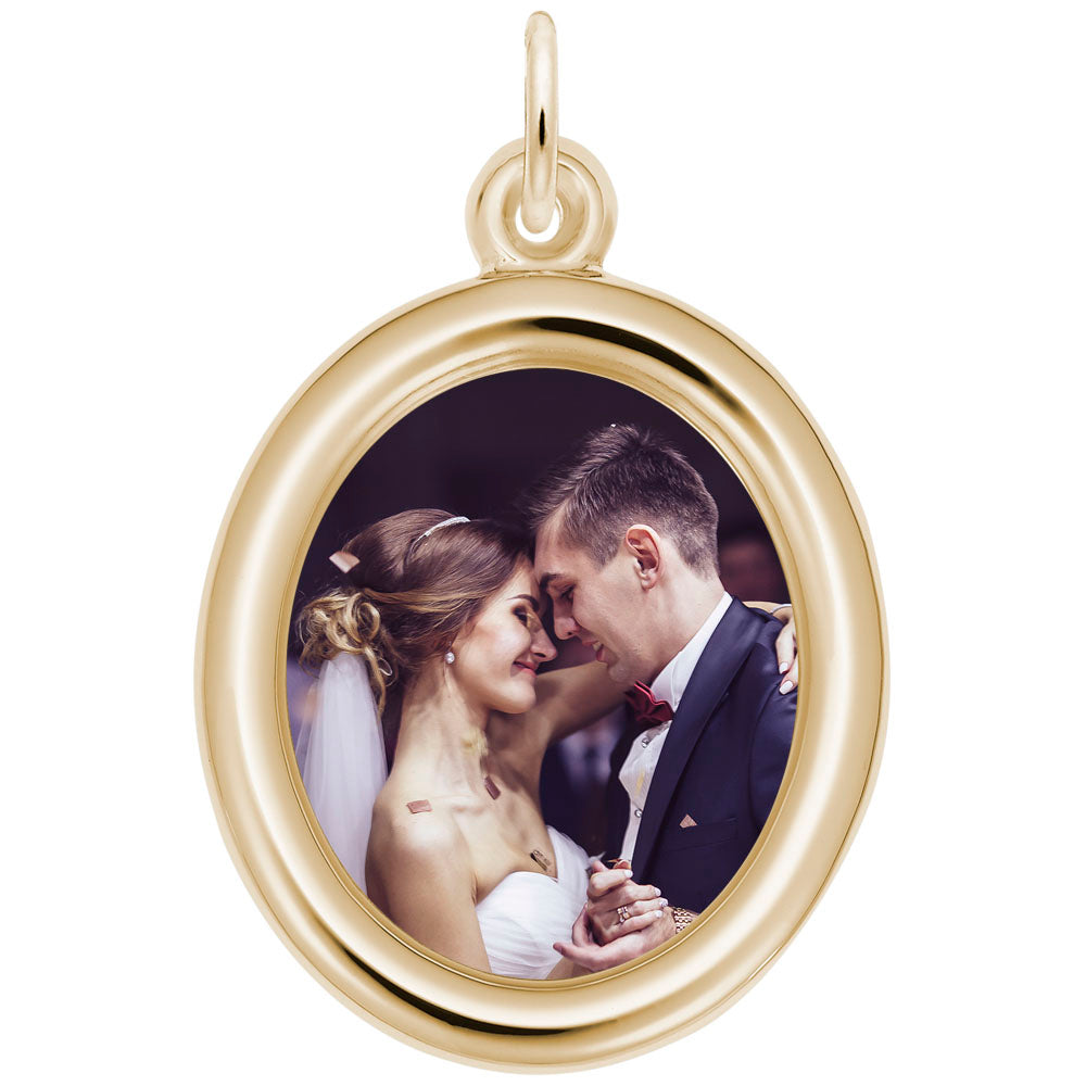 Personalized Large Oval Photo Art Charm for Memorable Moments 8625