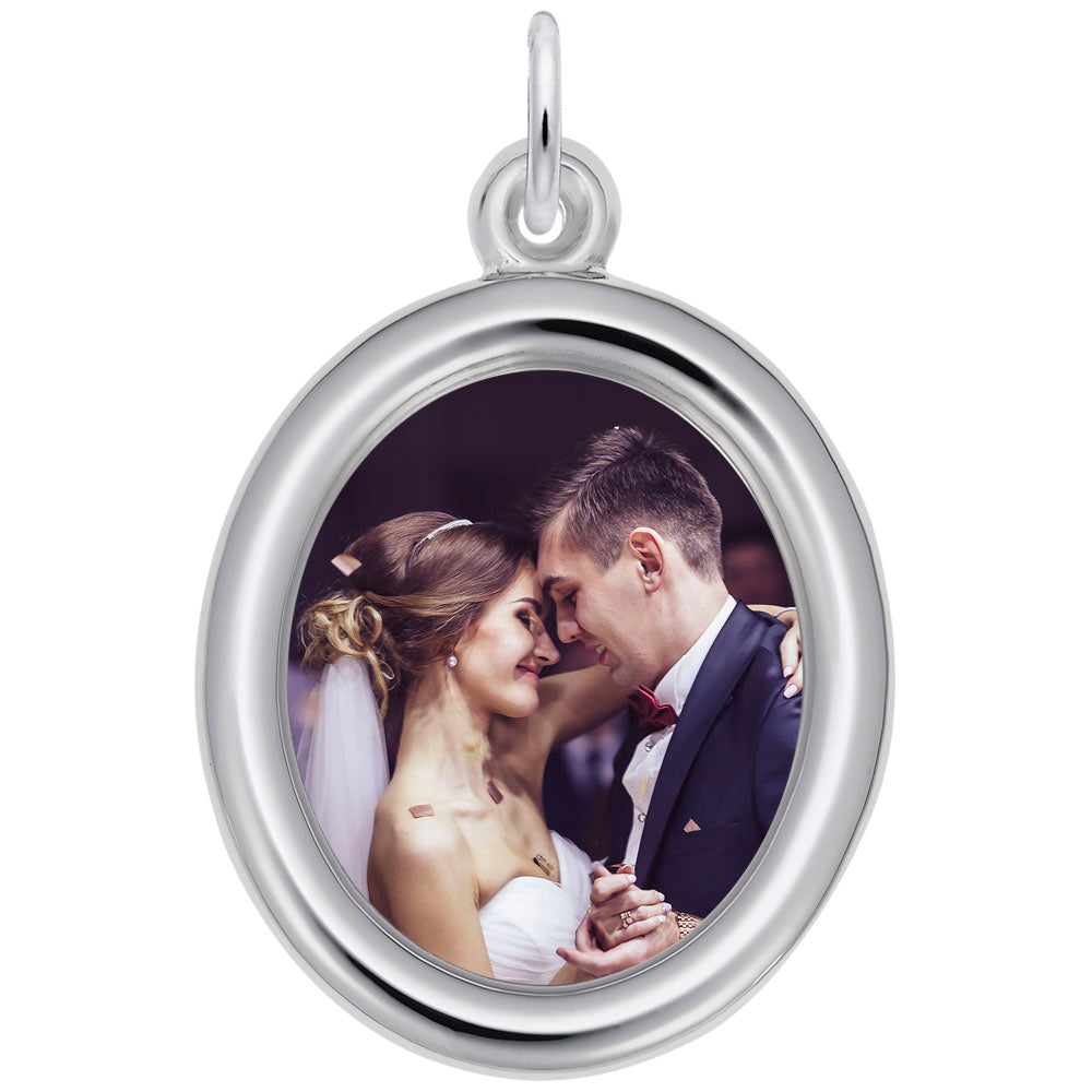 Personalized Large Oval Photo Art Charm for Memorable Moments 8625