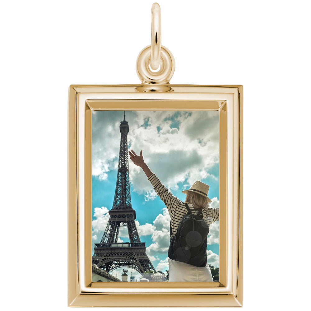 Personalized Small Vertical Rectangle Photo Art Charm - Custom Keepsake 8627