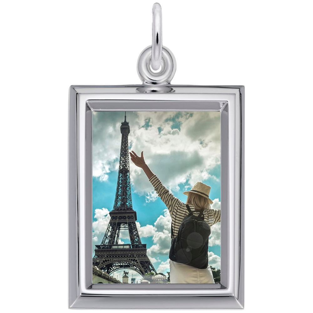 Personalized Small Vertical Rectangle Photo Art Charm - Custom Keepsake 8627