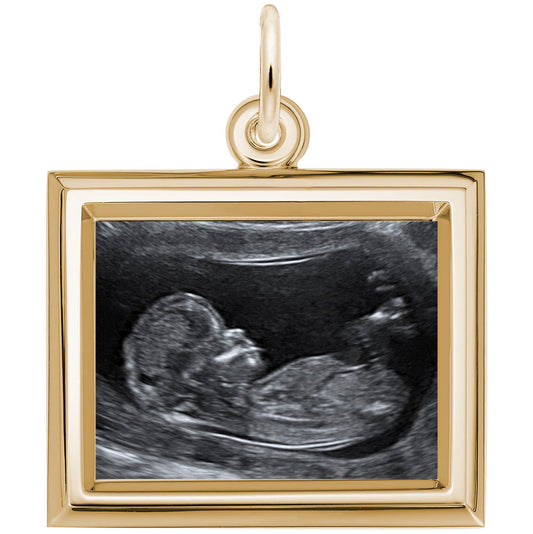 Personalized Small Horizontal Rectangle Photo Art Charm - Customizable 8628