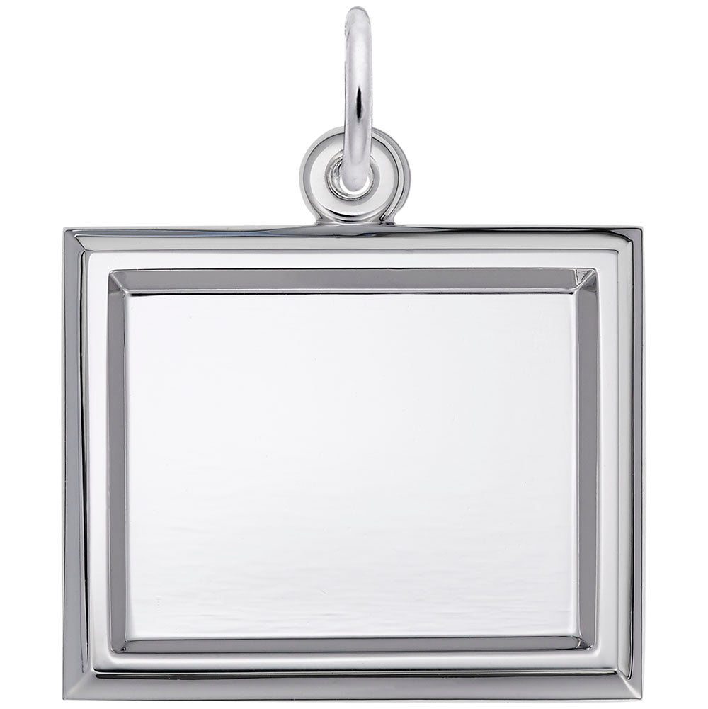 Personalized Small Horizontal Rectangle Photo Art Charm - Customizable 8628