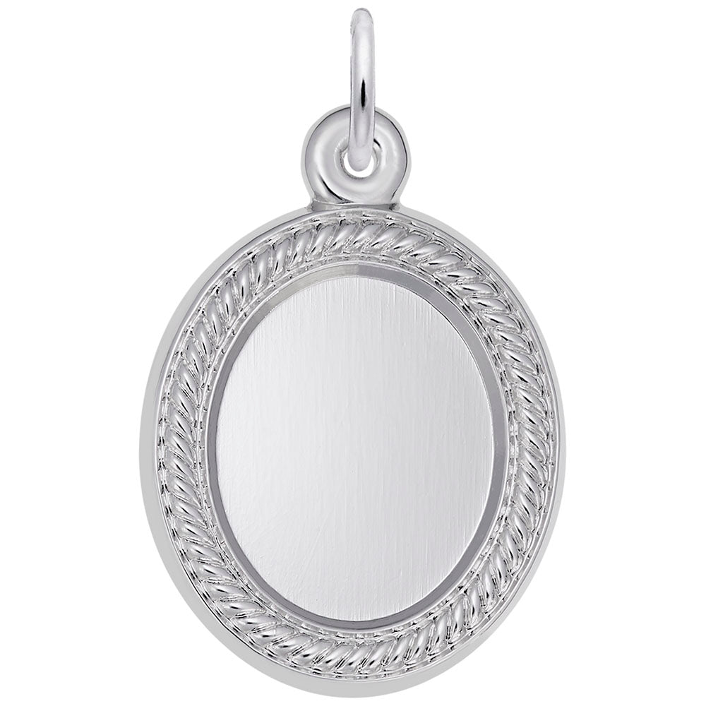 Custom Oval Rope Photo Art Charm - Personalized Keepsake Jewelry 8629