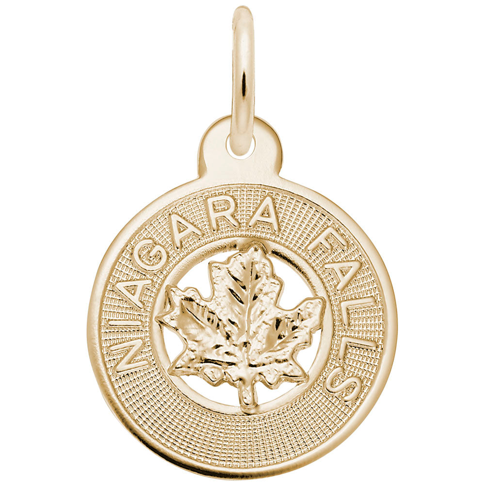 Niagara Falls Small Maple Leaf Ring Charm for Travel Lovers 8814