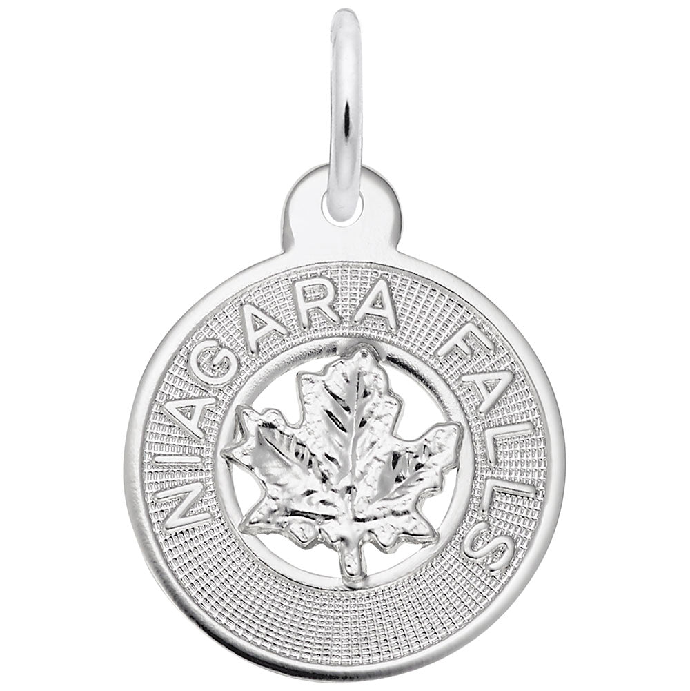Niagara Falls Small Maple Leaf Ring Charm for Travel Lovers 8814