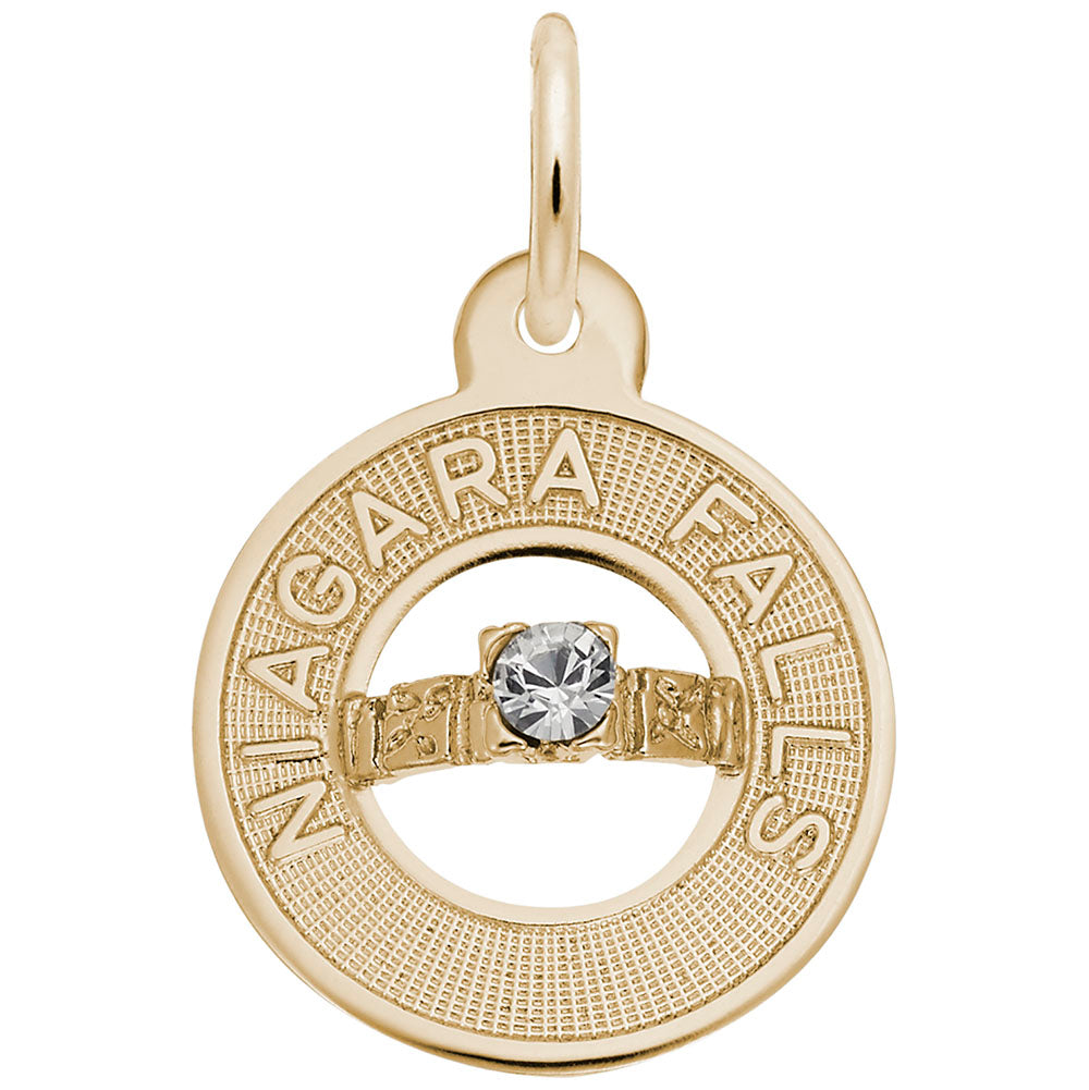 Niagara Falls Wedding Ring Charm - Love & Marriage Keepsake 8815