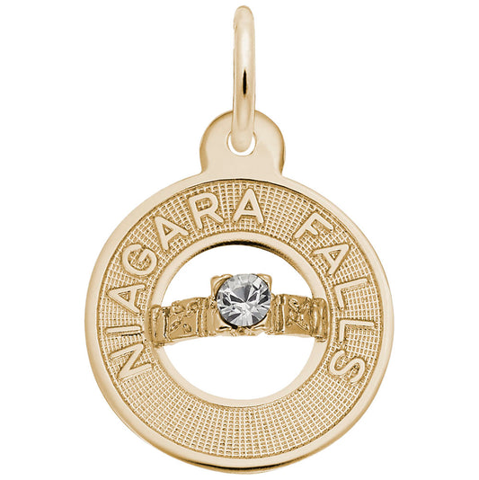Niagara Falls Wedding Ring Charm - Love & Marriage Keepsake 8815