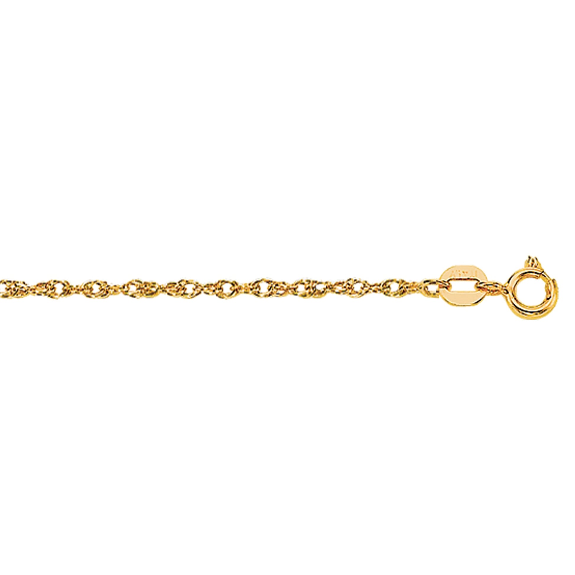 Royal Chain 14K Gold 1.1mm Machine Rope Chain (Carded) 8R