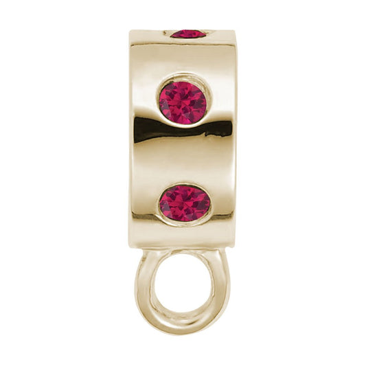 CharmDrop Birthstone Series - Rhodium Plated Sterling Silver, 07 July Silver