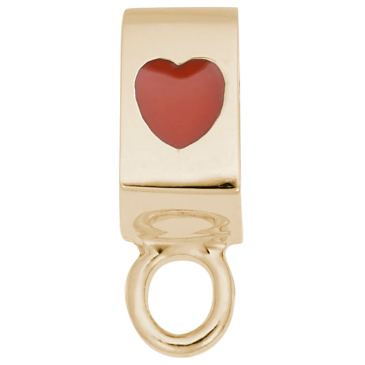 Heart Flat Front Charm Drop Bead Bracelet - Elegant Jewelry Gift 9157