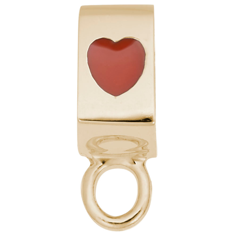 Heart Flat Front Charm Drop Bead Bracelet - Elegant Jewelry Gift 9157