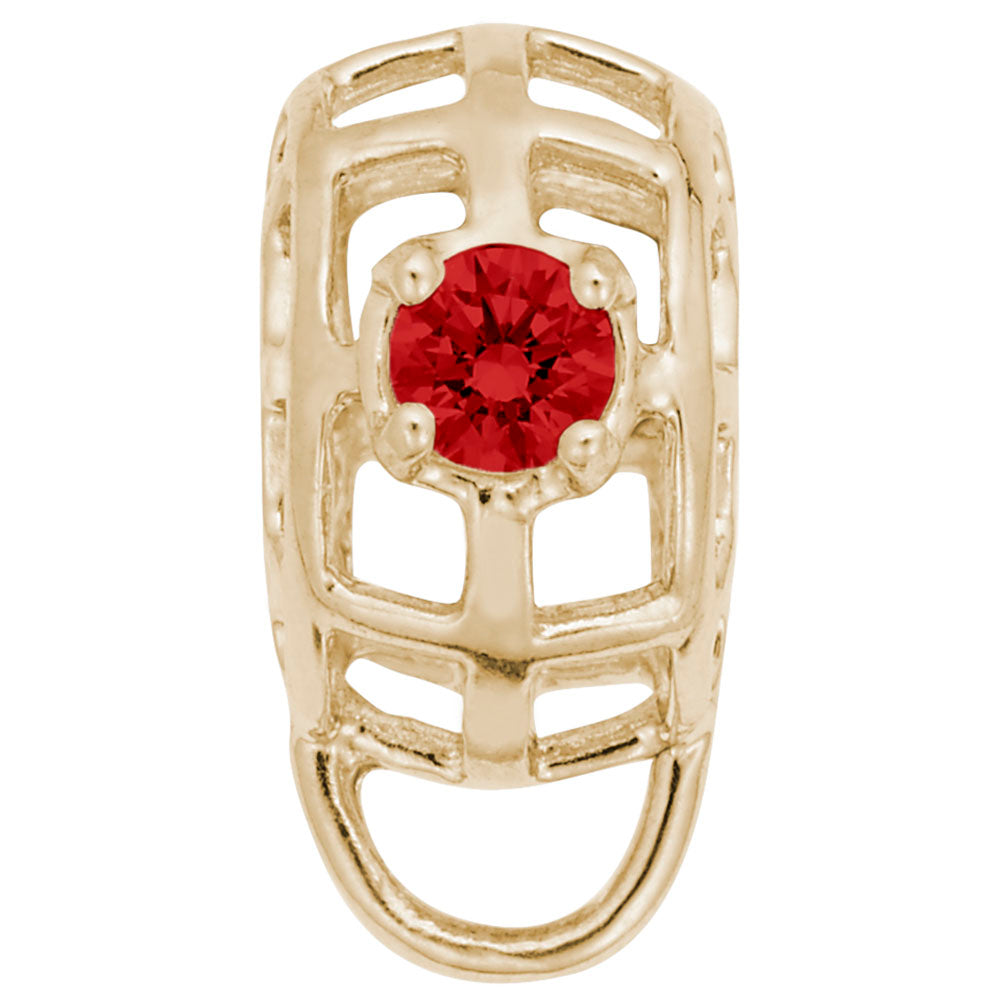 July Birthstone Caged Stone Charm Drop Bead Bracelet for Women 9181-007