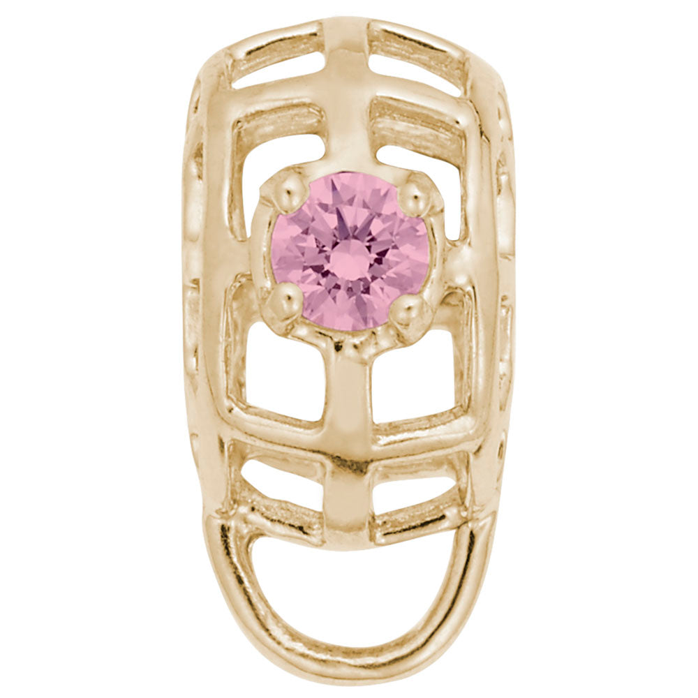 Elegant Caged Stone October Charm Drop Bead Bracelet for Women 9181-010