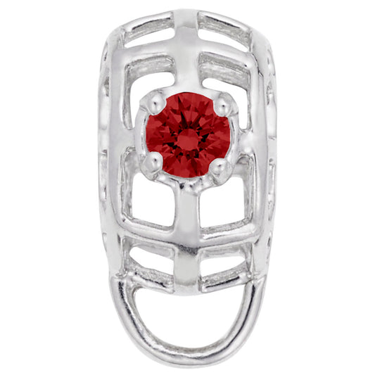 Elegant Caged Stone January Charm Drop Bead Bracelet for Women 9181-001