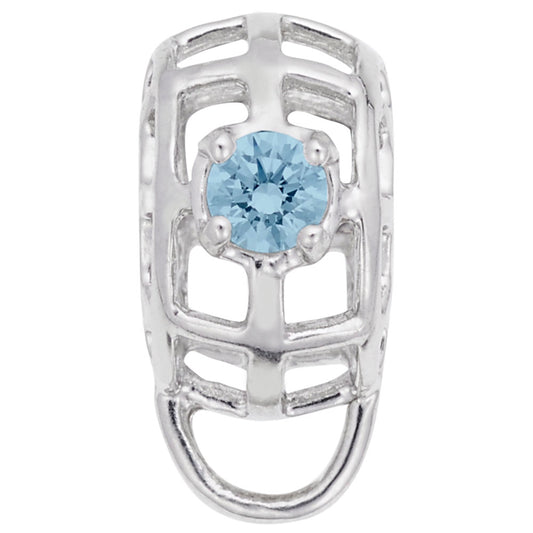 March Birthstone Caged Stone Charm Drop Bead Bracelet for Women 9181-003