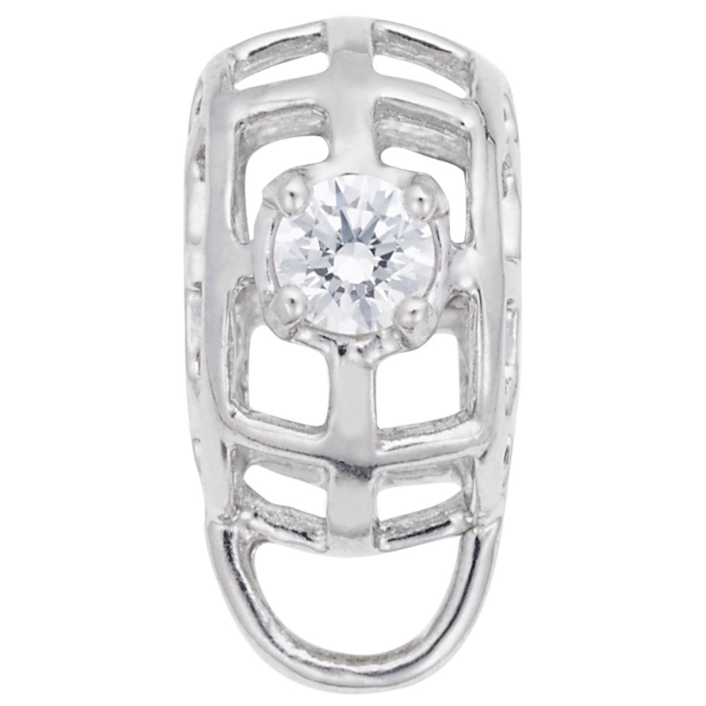 April Birthstone Caged Stone Charm Drop Bead Bracelet for Women 9181-004