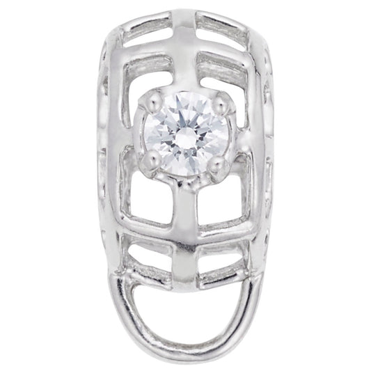 April Birthstone Caged Stone Charm Drop Bead Bracelet for Women 9181-004