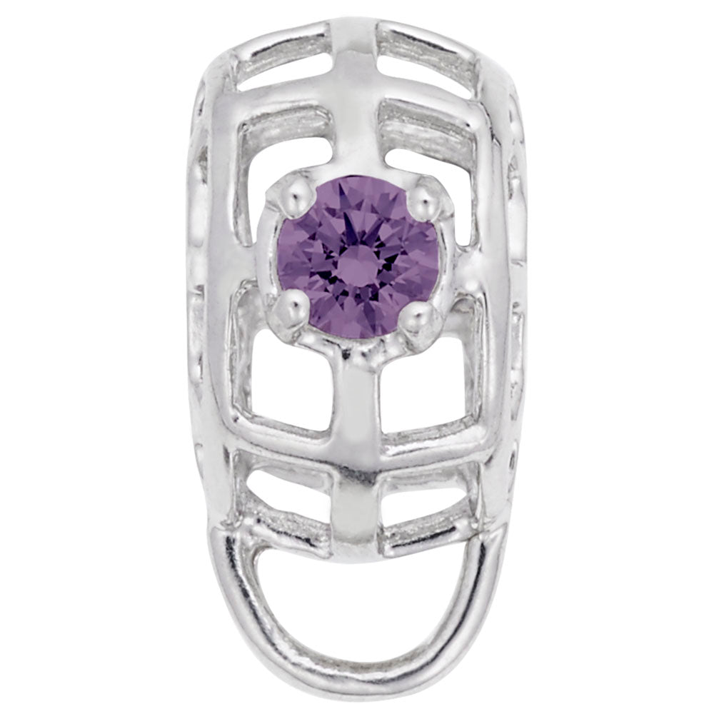 June Birthstone Caged Stone Charm Drop Bead Bracelet for Women 9181-006