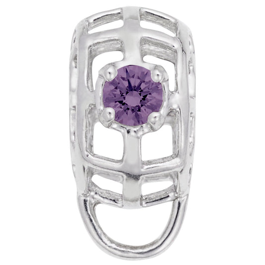 June Birthstone Caged Stone Charm Drop Bead Bracelet for Women 9181-006