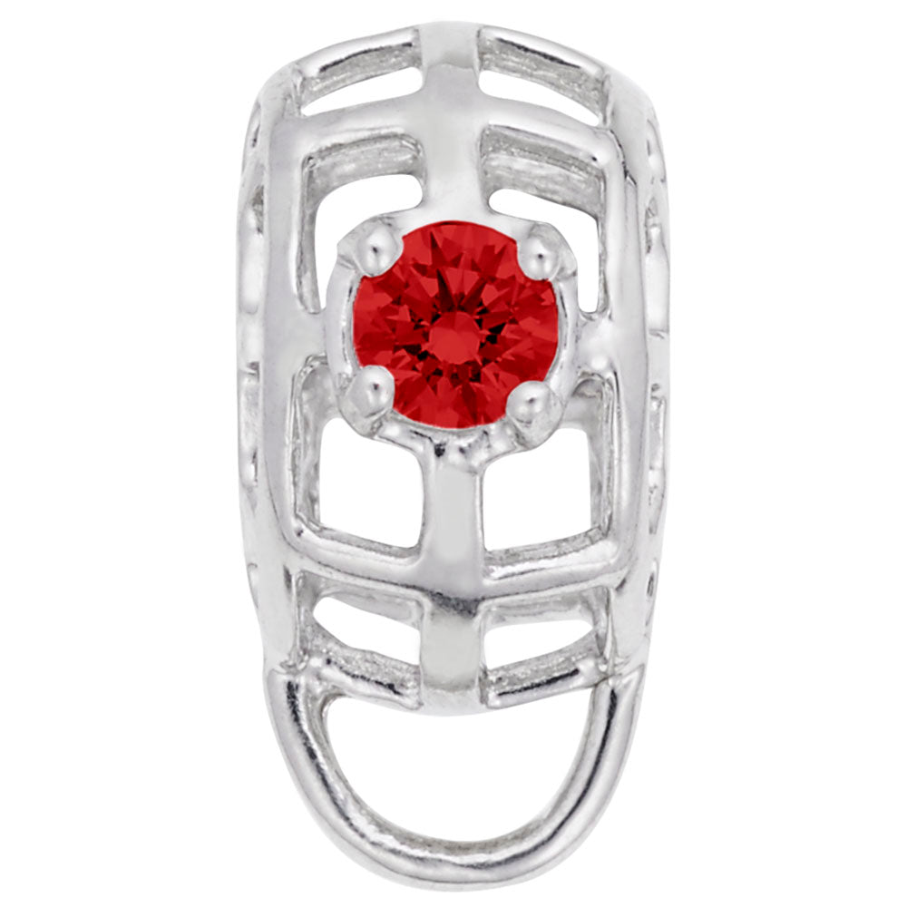 July Birthstone Caged Stone Charm Drop Bead Bracelet for Women 9181-007