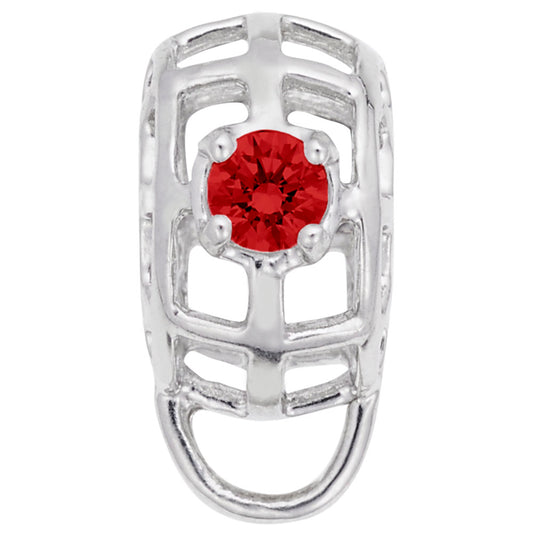 July Birthstone Caged Stone Charm Drop Bead Bracelet for Women 9181-007
