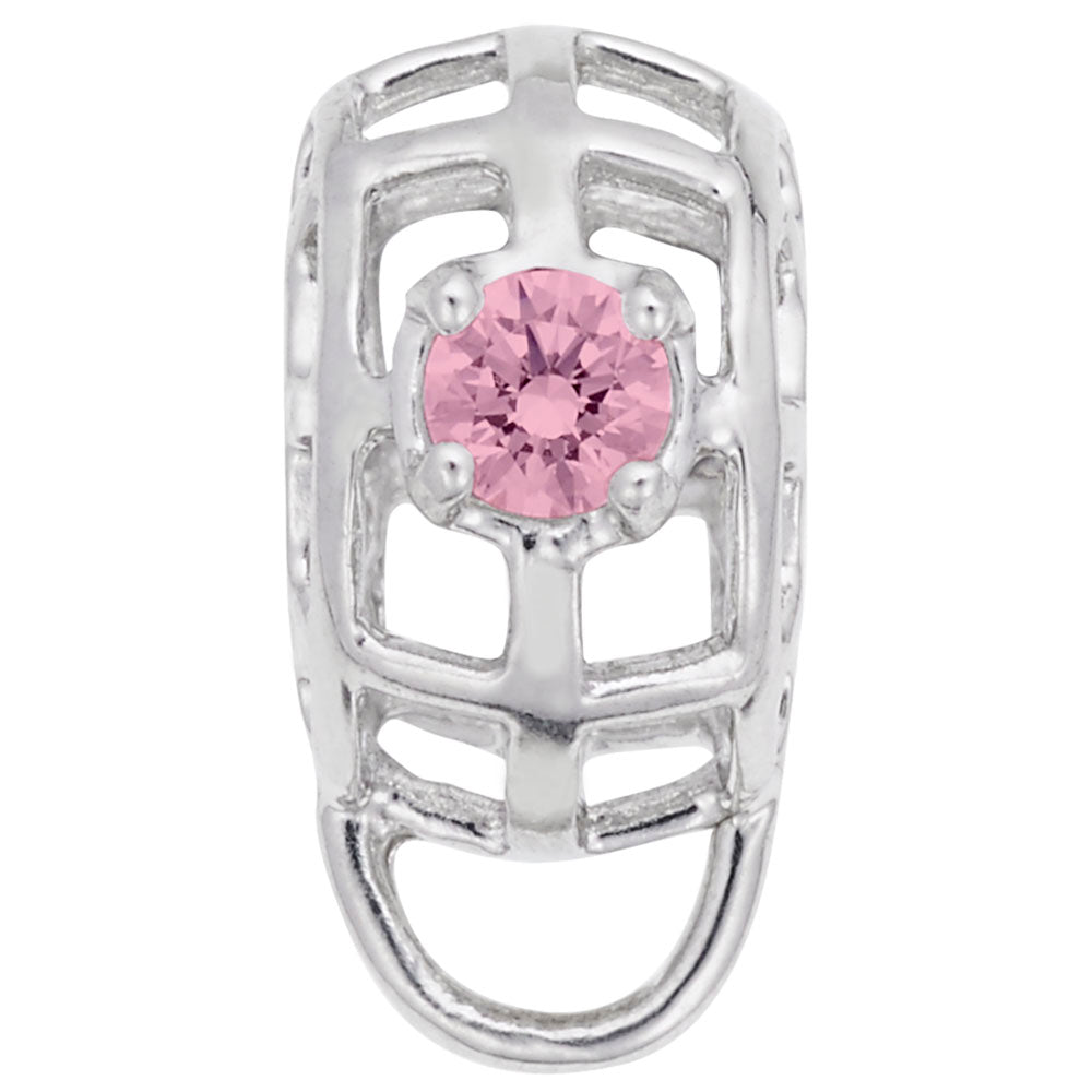 Elegant Caged Stone October Charm Drop Bead Bracelet for Women 9181-010