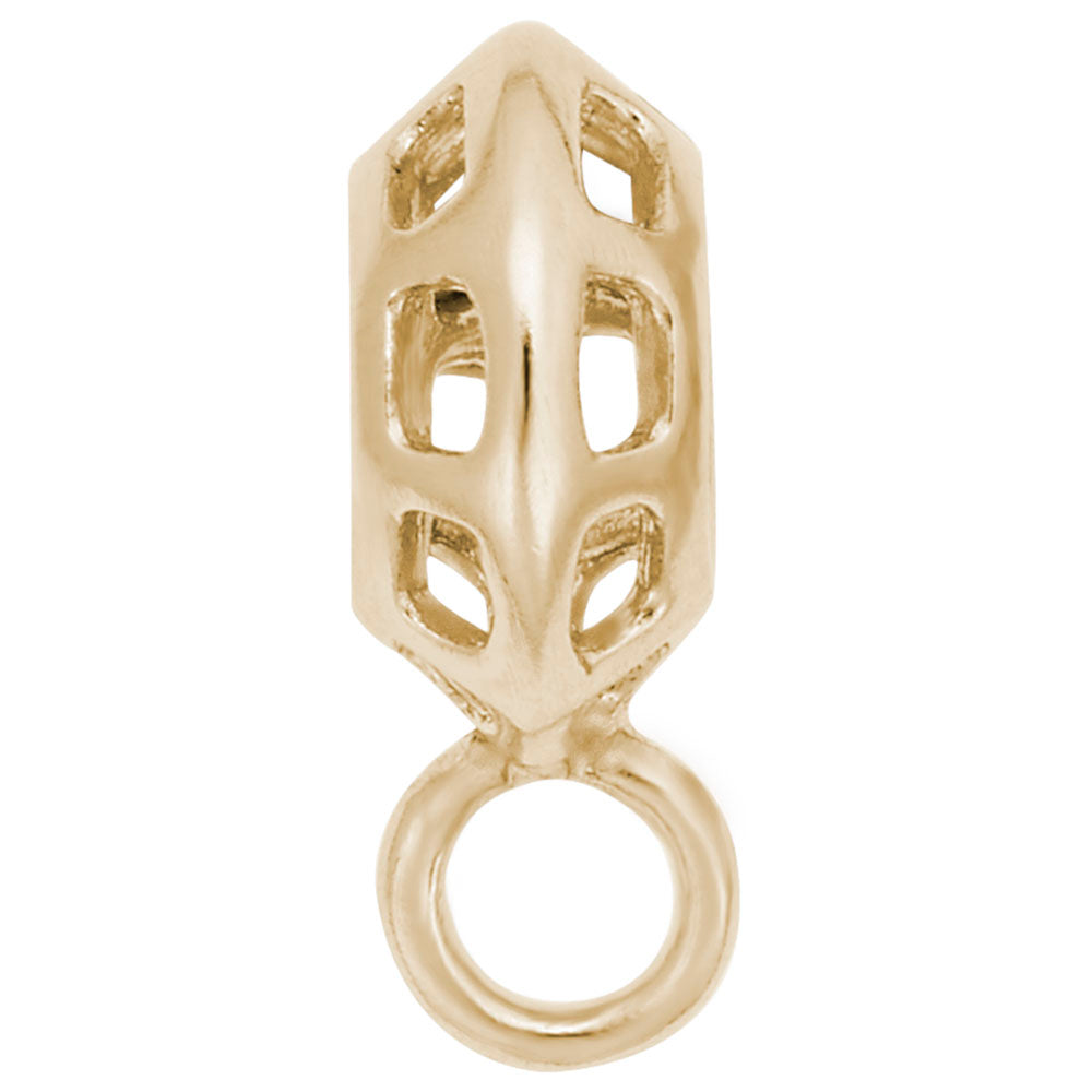 Rippled Cage Charm Drop Bead Bracelet - Elegant & Unique Design 9186