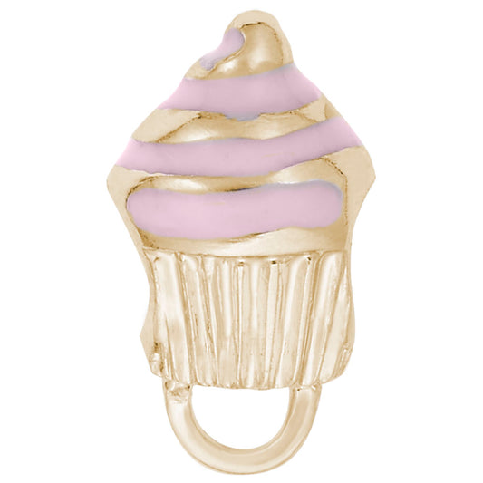 Pink Swirl Cupcake Charm Drop Bead Bracelet for Sweet Style 9187-001