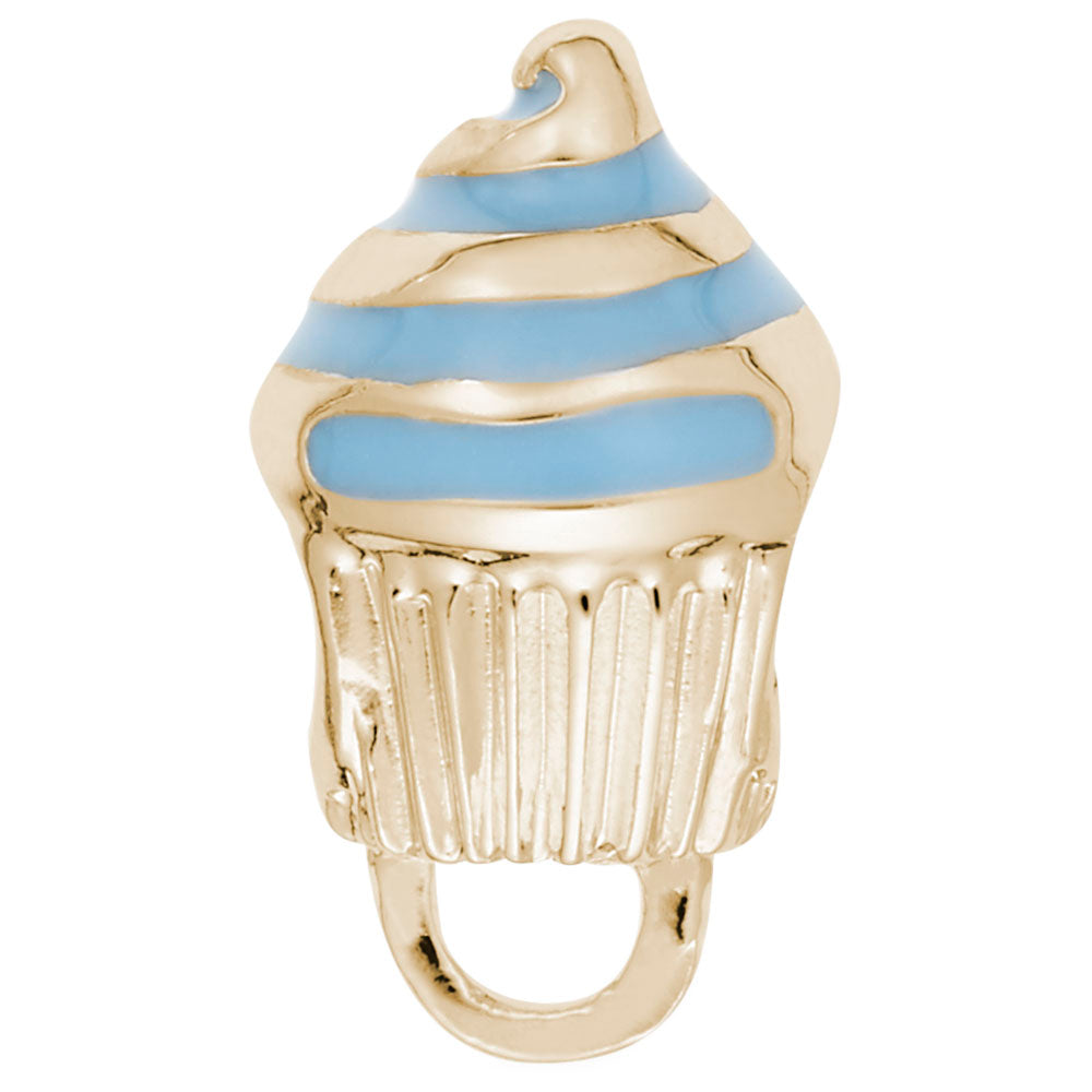 Blue Swirl Cupcake Charm Drop Bead Bracelet for Sweet Style 9187-002