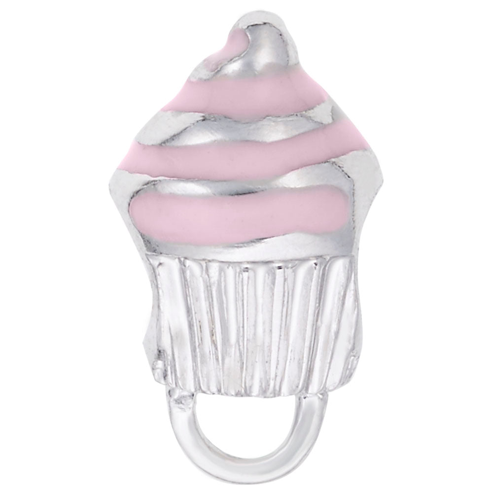 Pink Swirl Cupcake Charm Drop Bead Bracelet for Sweet Style 9187-001