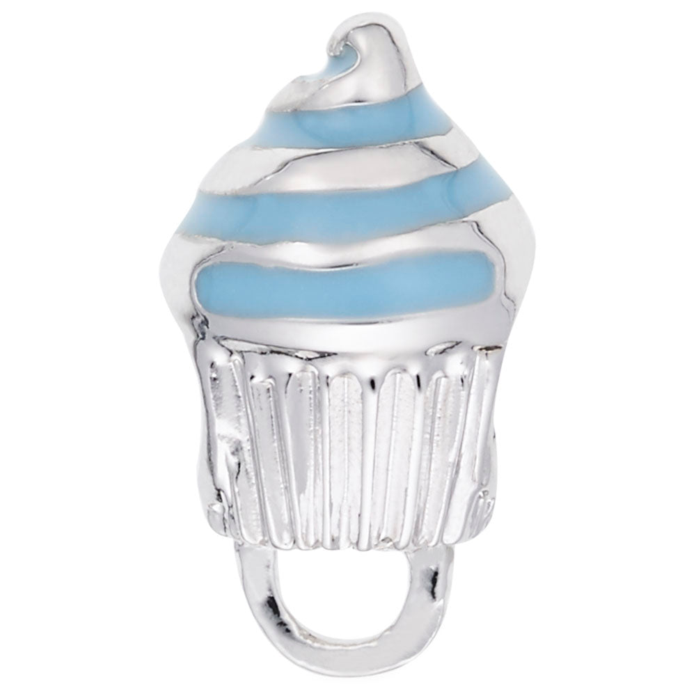Blue Swirl Cupcake Charm Drop Bead Bracelet for Sweet Style 9187-002