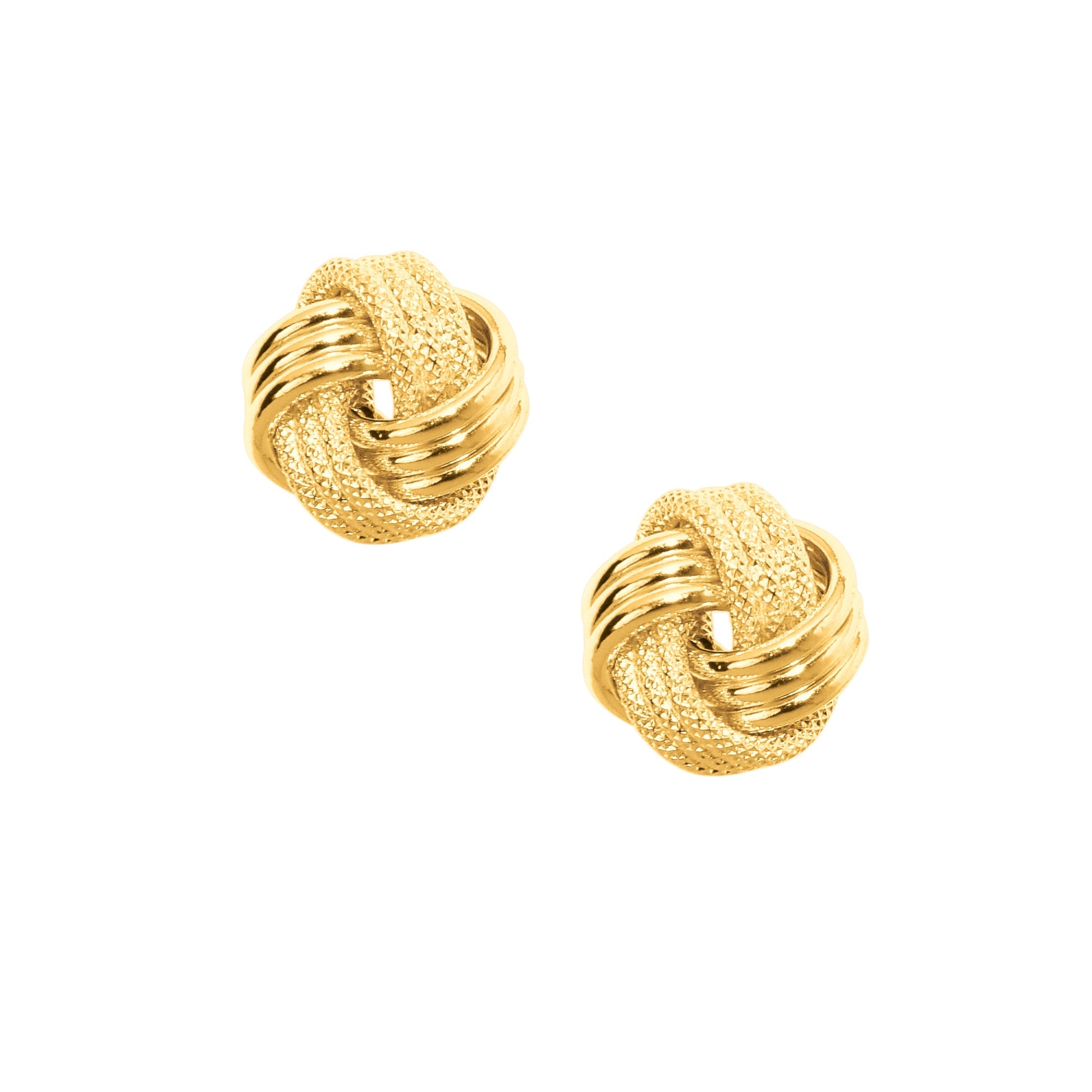 Royal Chain 10K Gold Textured Love Knot Stud Earring ER921