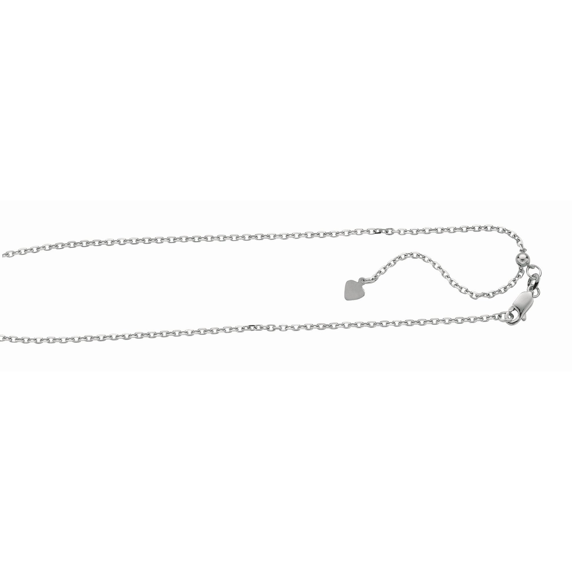 Royal Chain Silver 1.8mm Adjustable Cable Chain AGACB050