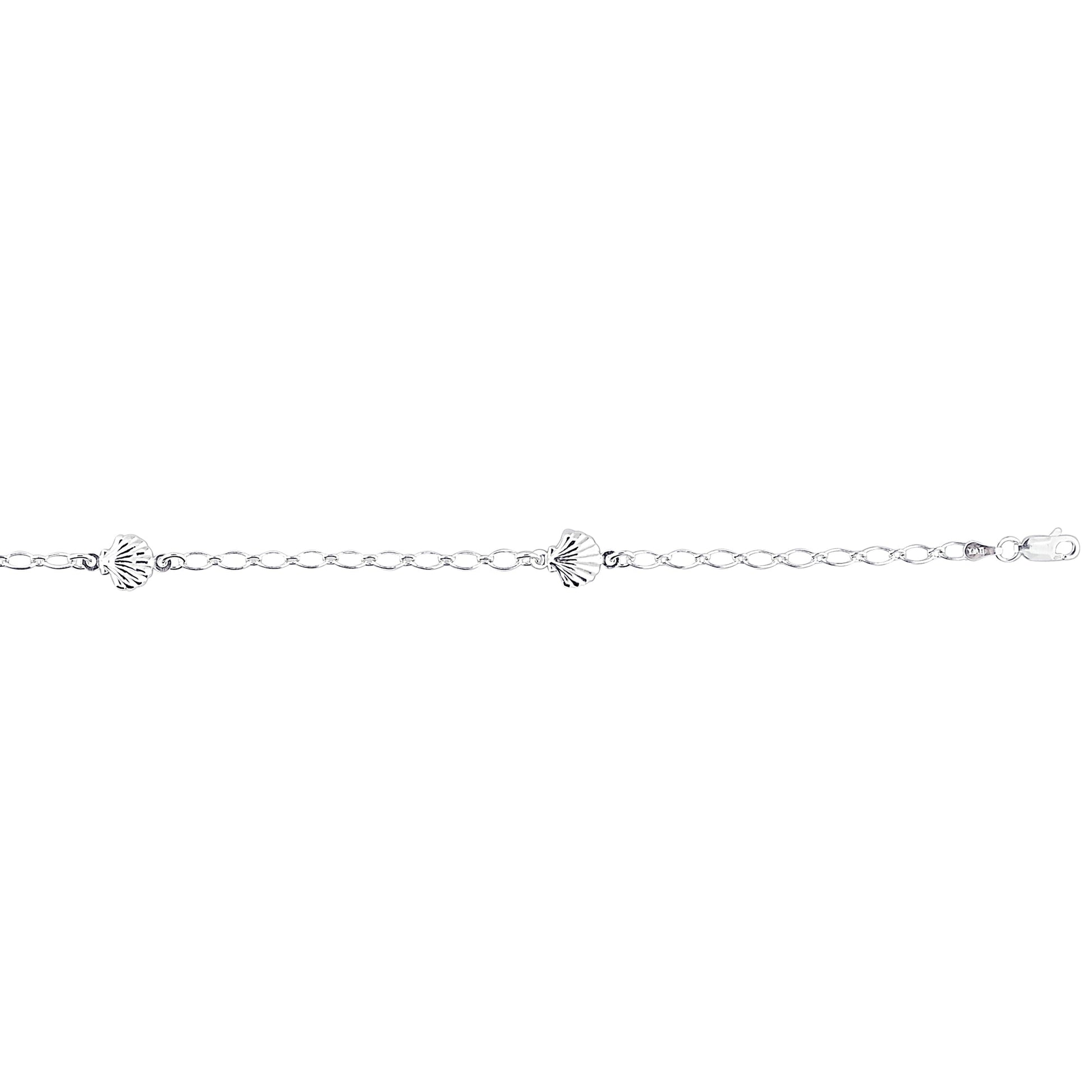 Royal Chain Silver Seashell Station Anklet AGANK122