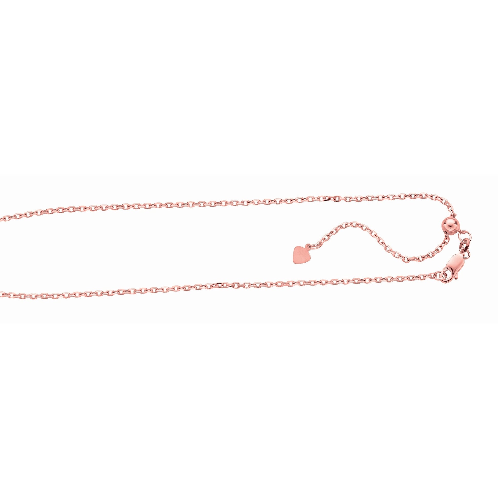 Royal Chain Silver 1.8mm Adjustable Rose Cable Chain AGAPCB050