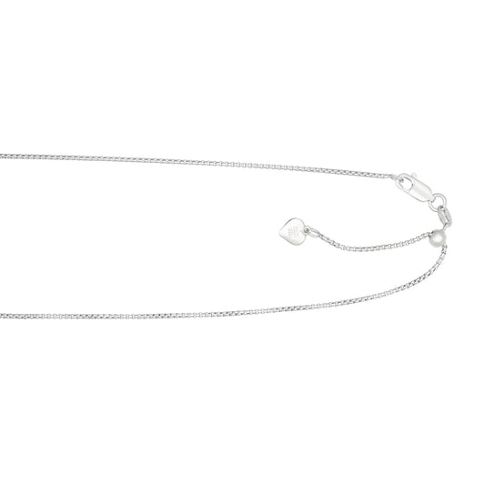 Royal Chain Silver 1.2mm Adjustable Round Box Chain AGARBX012