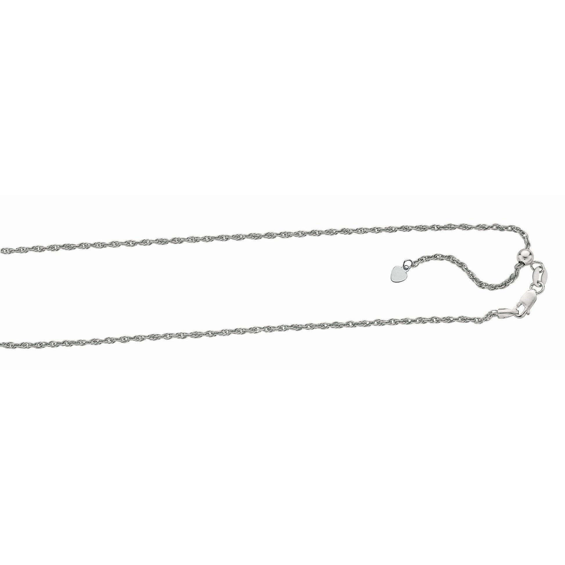 Royal Chain Silver 1.5mm Adjustable Rope Chain AGAROY035