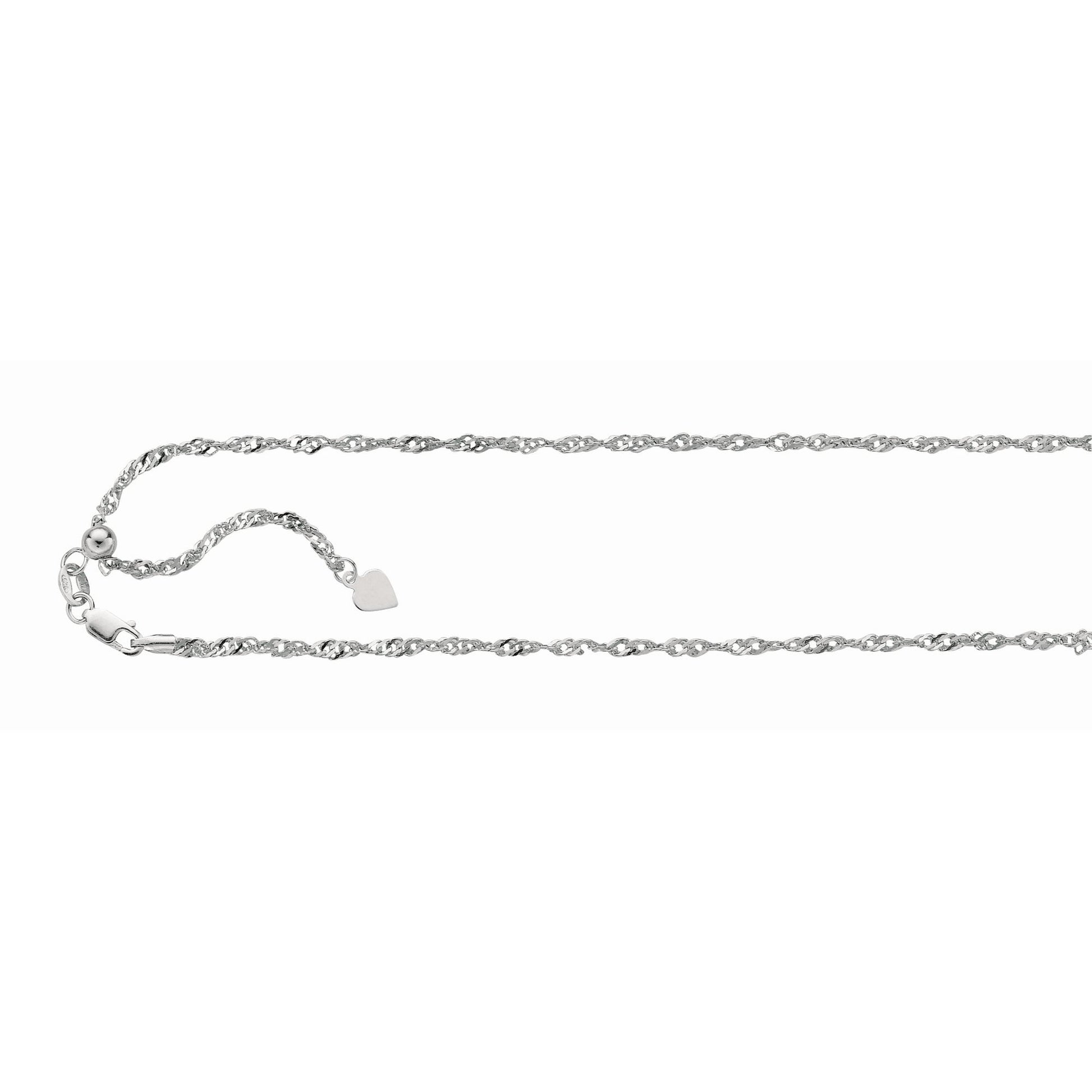 Royal Chain Silver 1.5mm Adjustable Singapore Chain AGASG025