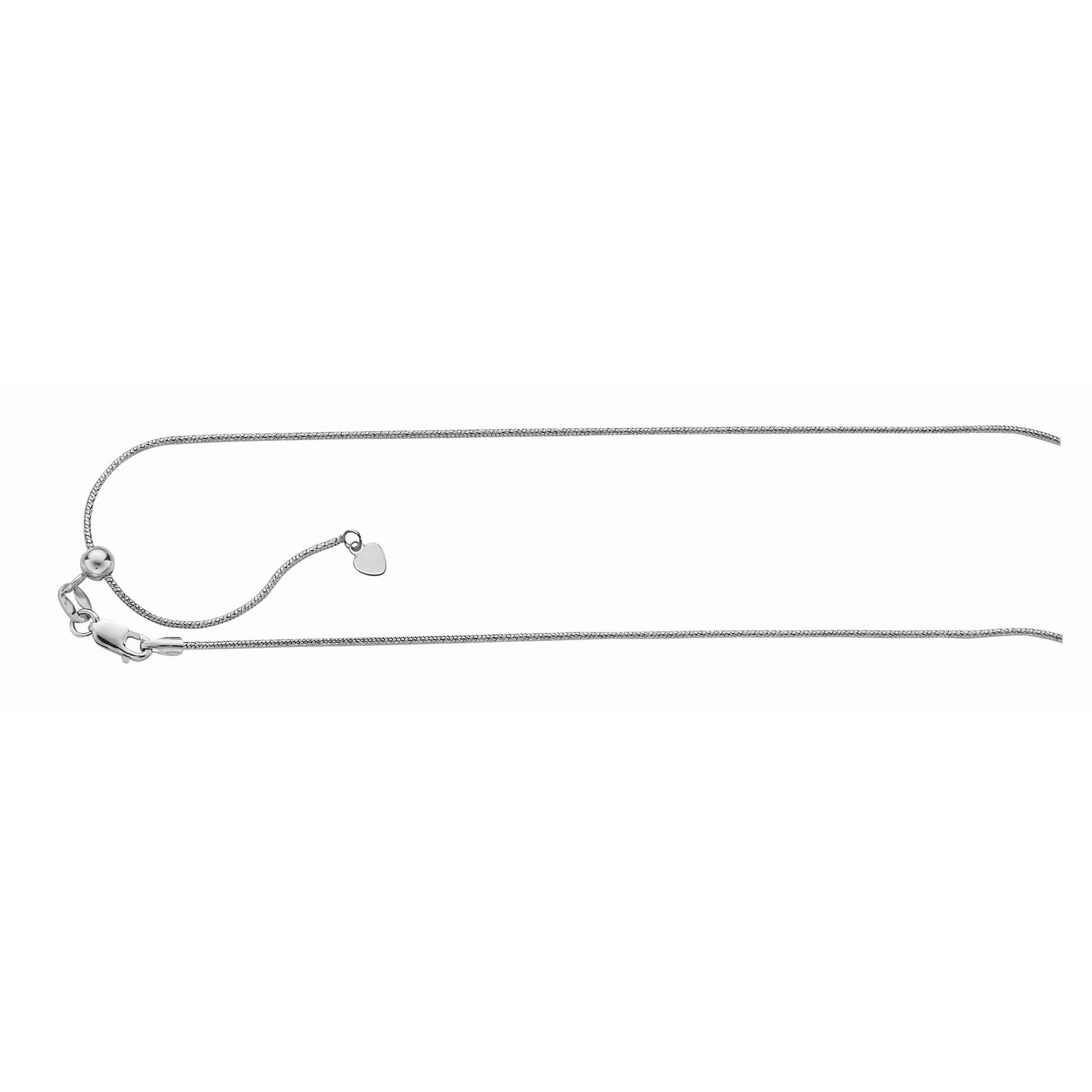 Royal Chain Silver .8mm Adjustable Snake Chain AGASK020