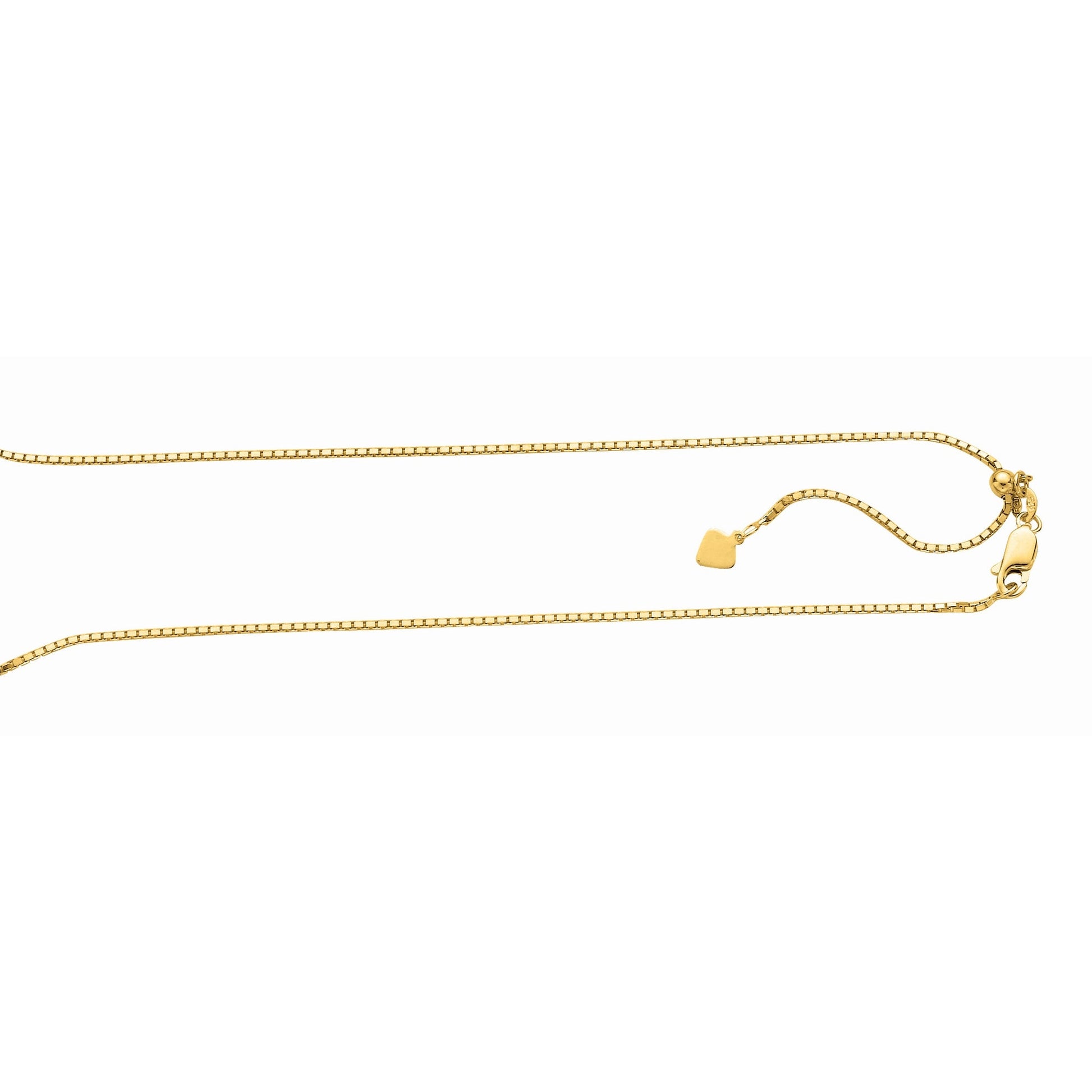 Royal Chain Silver 1.4mm Adjustable Yellow Box Chain AGAYBX073