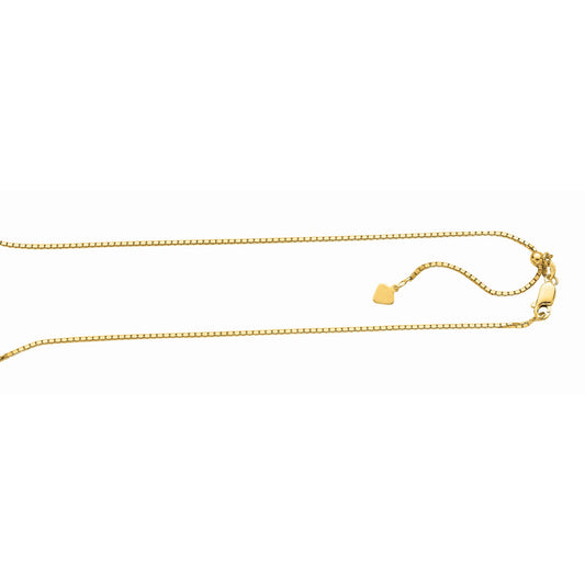Royal Chain Silver 1.4mm Adjustable Yellow Box Chain AGAYBX073