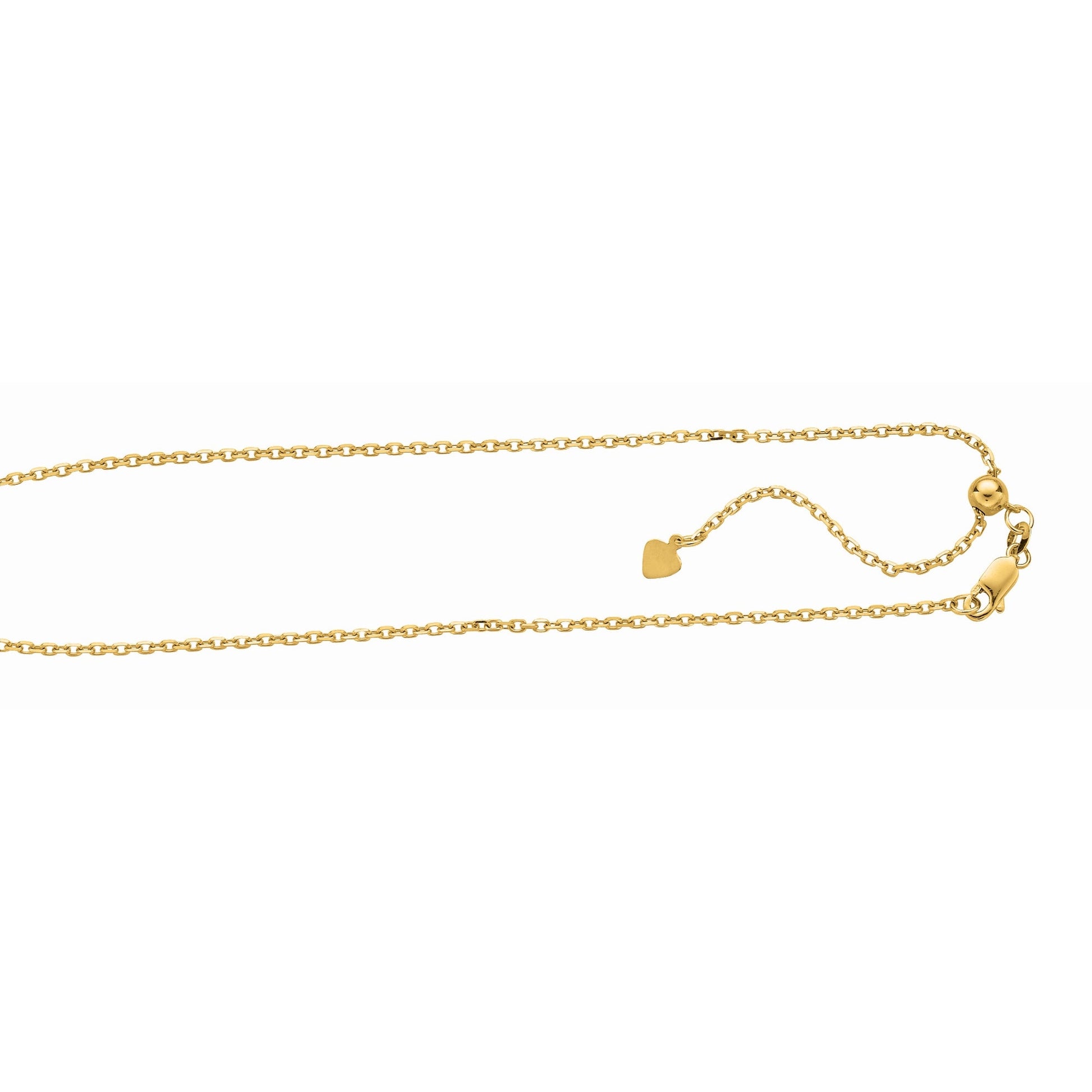 Royal Chain Silver 1.8mm Adjustable Yellow Cable Chain AGAYCB050