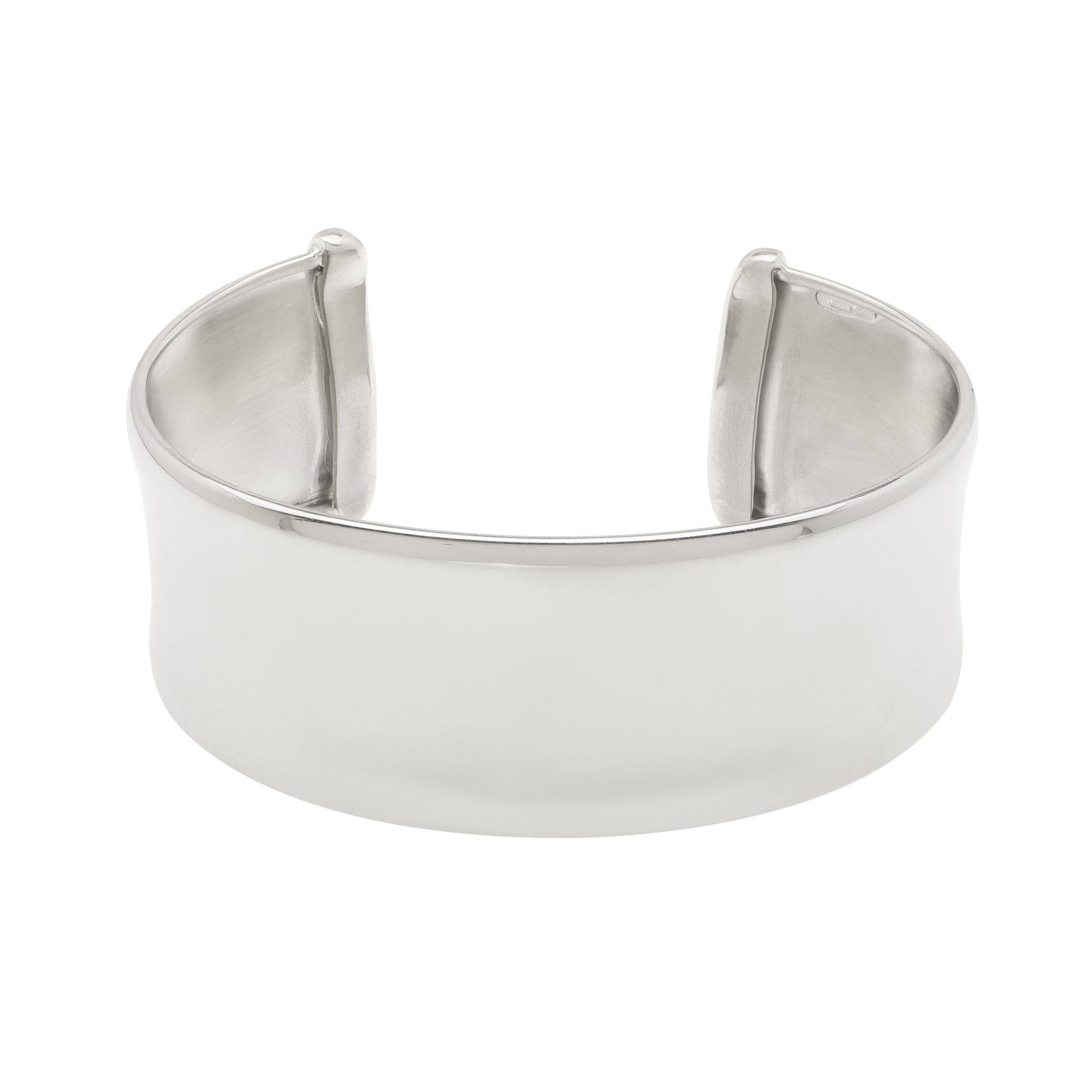 Royal Chain Silver Wide Sculpted Cuff Bangle AGB10241