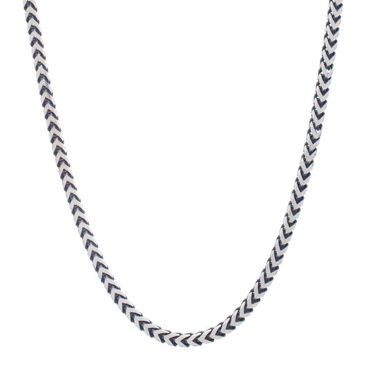 Royal Chain Silver Gun Metal Franco Bracelet AGBC18080